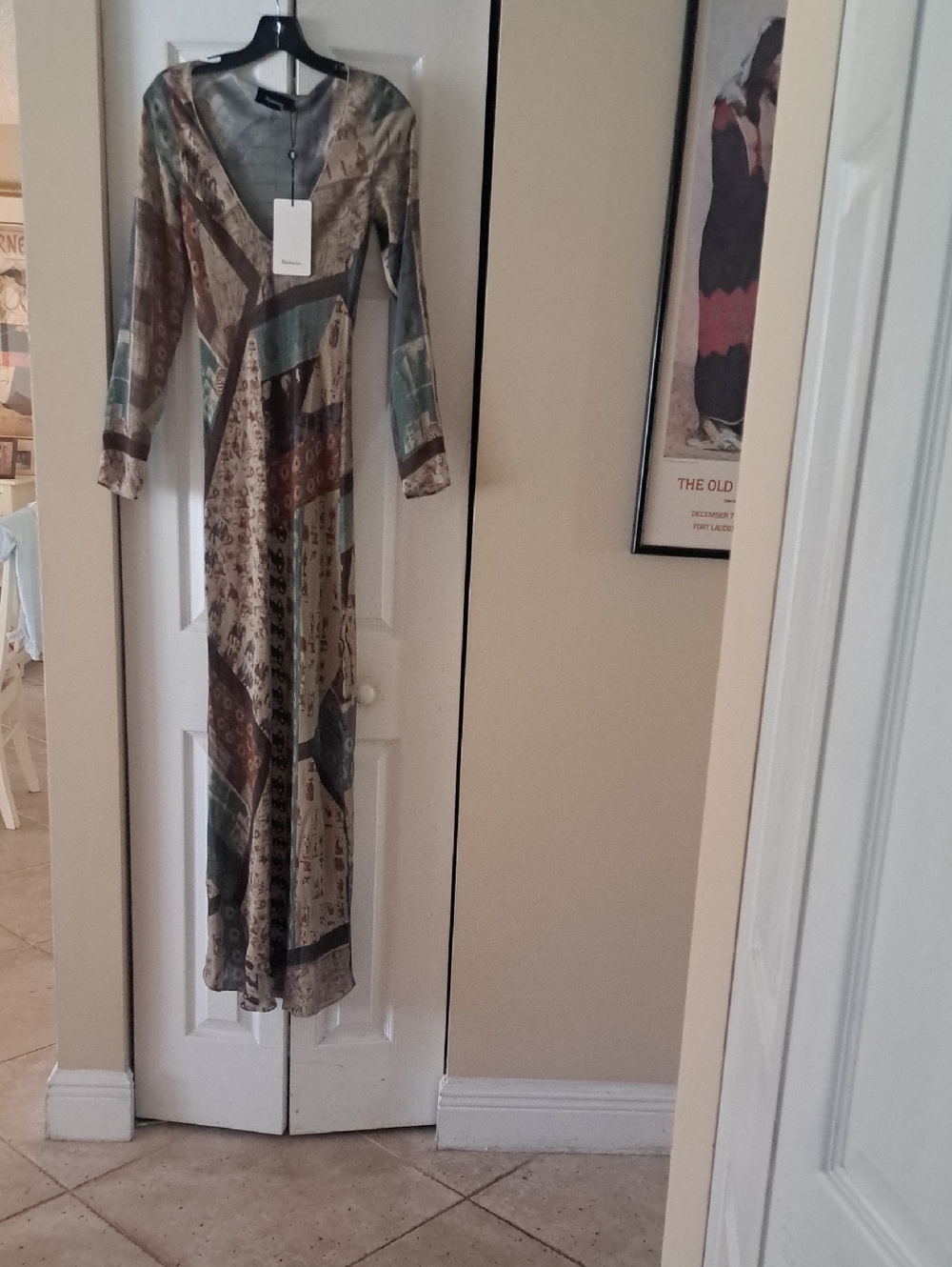 Realisation Par Colette Relic  Sexy V-Neck  Patchwork Maxi Dress  NWT SzS